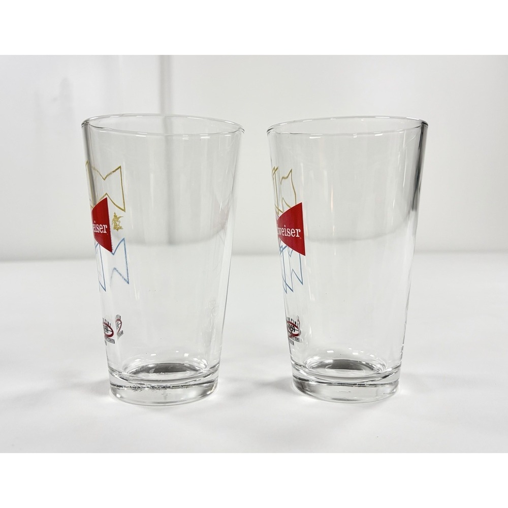 2 Vintage Budweiser 1959 Retro Pint Glasses Collector's Series Bowtie Logo 16oz - Picture 4 of 8